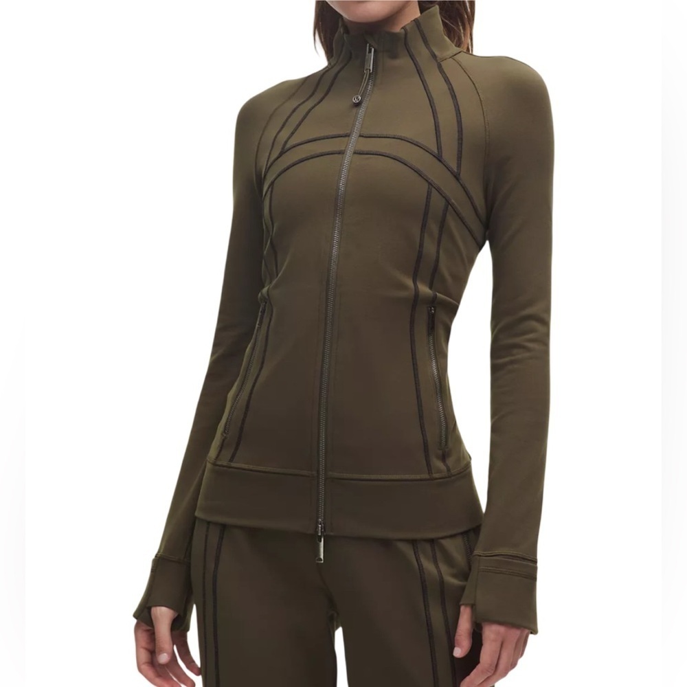 Lululemon NWT Define Track Jacket Olive Brown/Black Women’s Size 8
